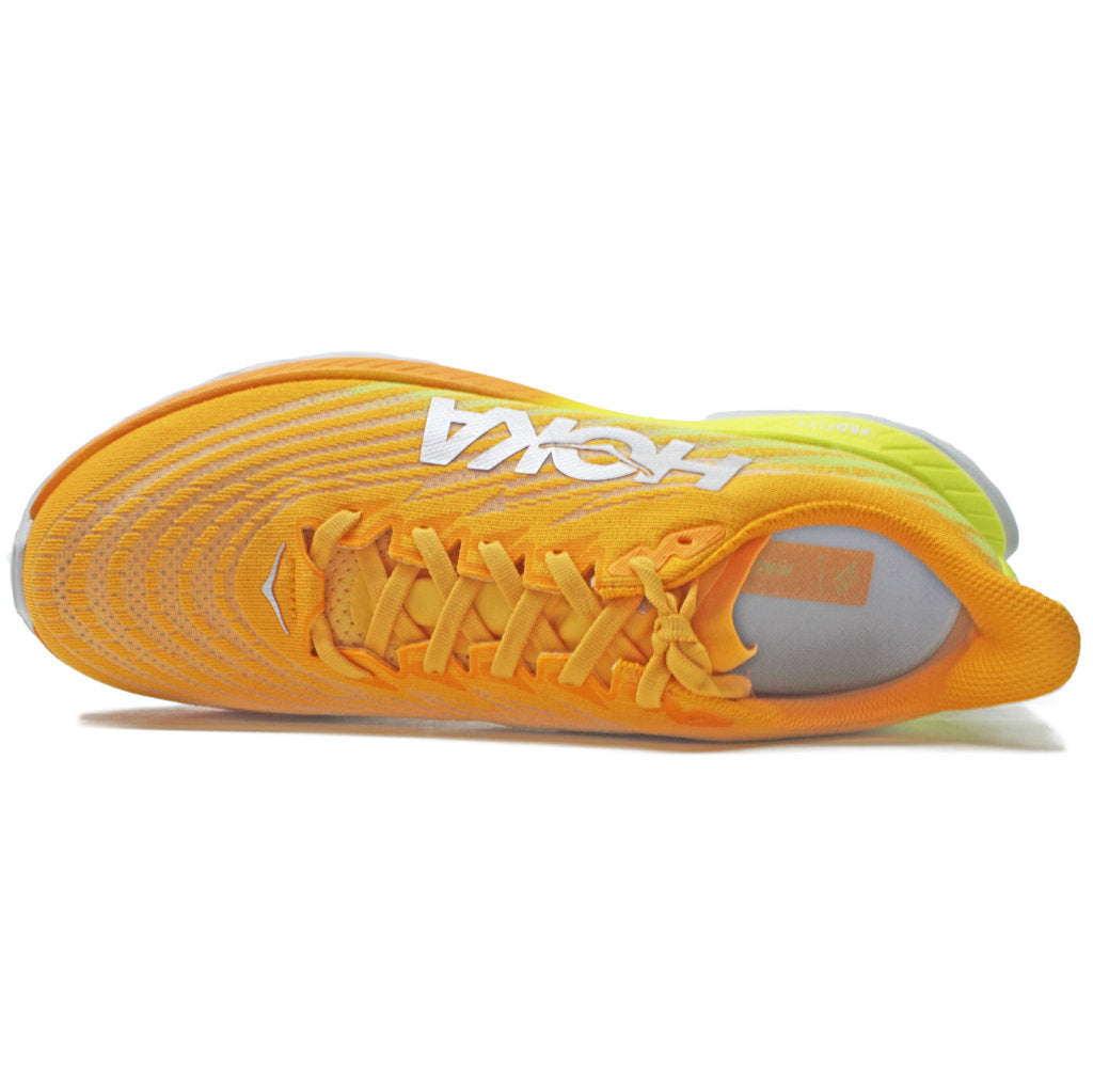 Hoka One One Mach 5 Textile Mens Trainers#color_radiant yellow evening primrose