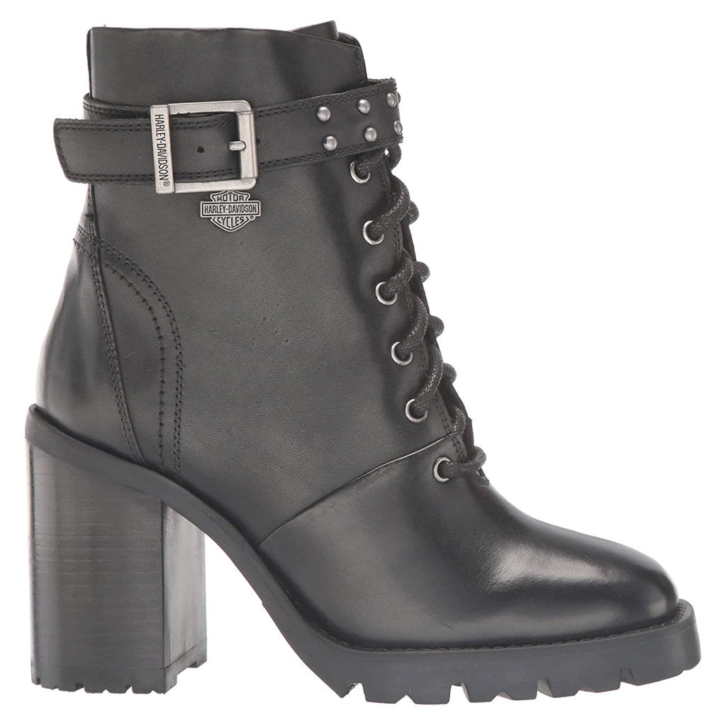Harley Davidson Adina Full Grain Leather Block Heel Women's Riding Boots#color_black