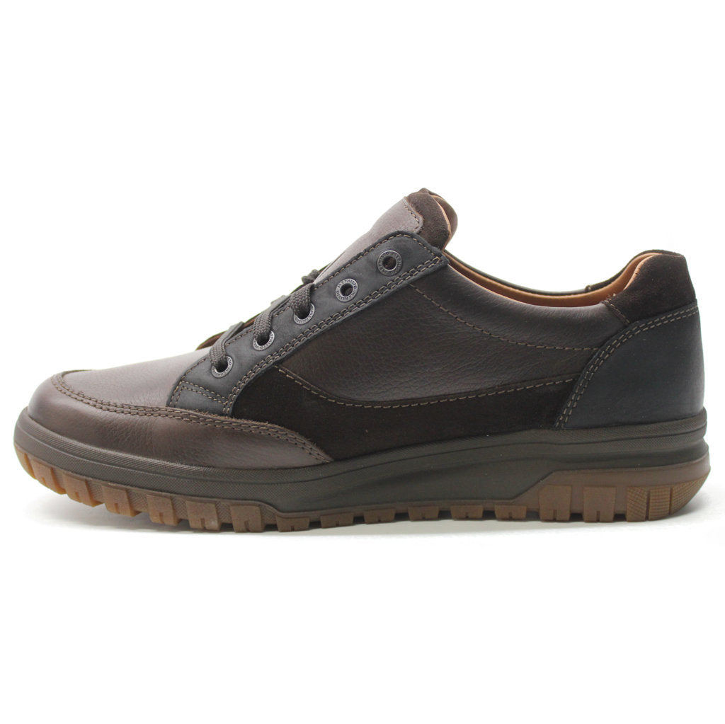 Mephisto Paco Leather Suede Mens Trainers#color_dark brown