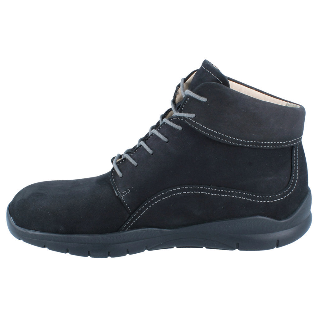 Finn Comfort Enschede Nubuck Leather Women's Ankle Shoes#color_black