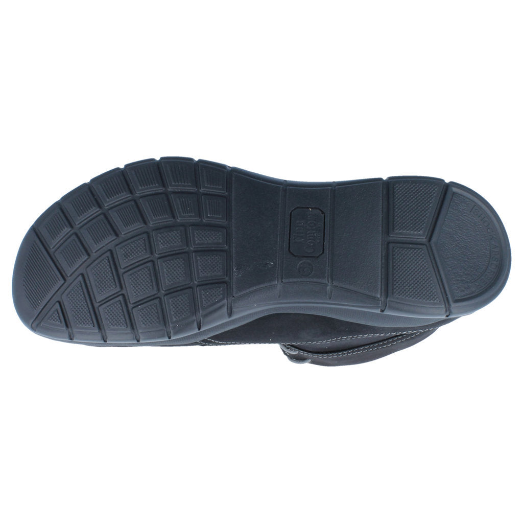Finn Comfort Enschede Nubuck Leather Women's Ankle Shoes#color_black