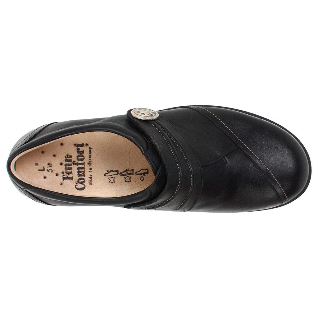 Finn Comfort Galway Leather Women's Slip-On Shoes#color_black