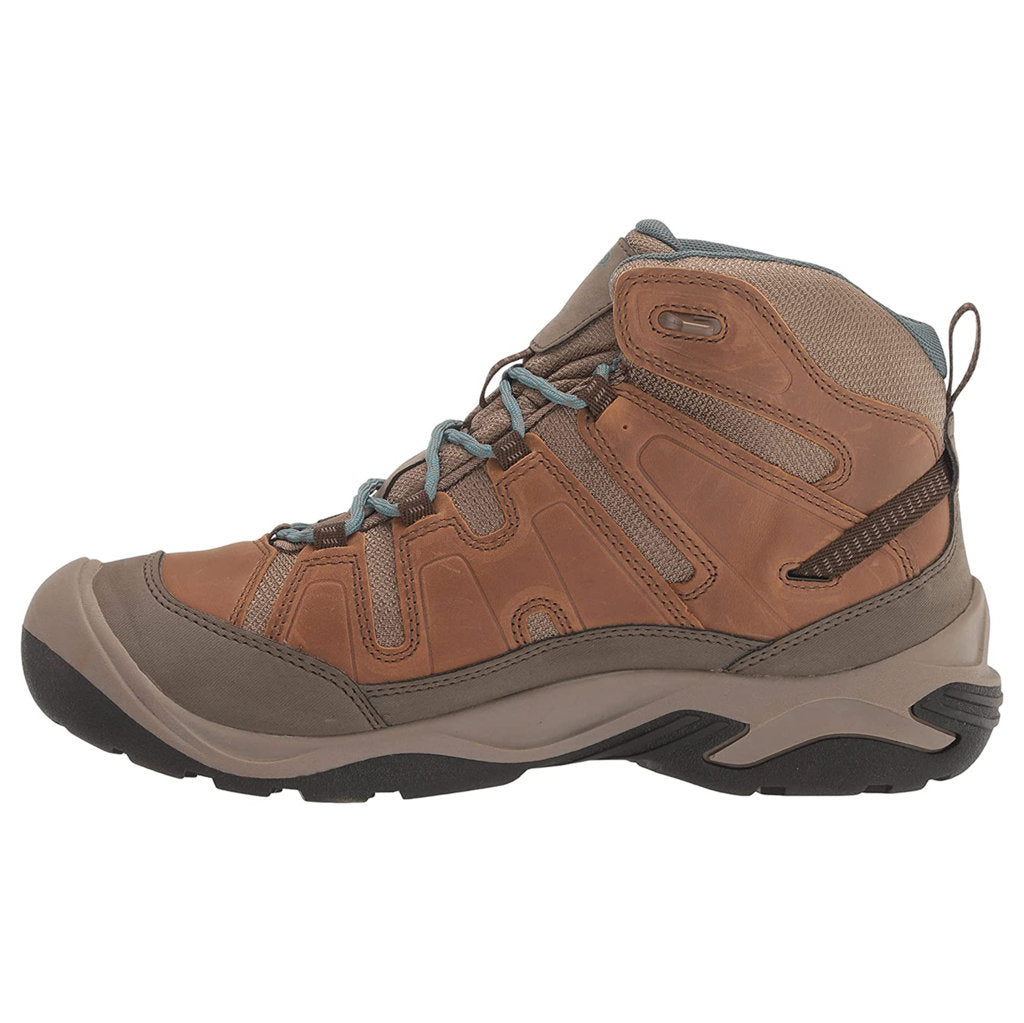 Keen Circadia Mid Leather And Mesh Women's Waterproof Hiking Boots#color_toasted coconut north atlantic