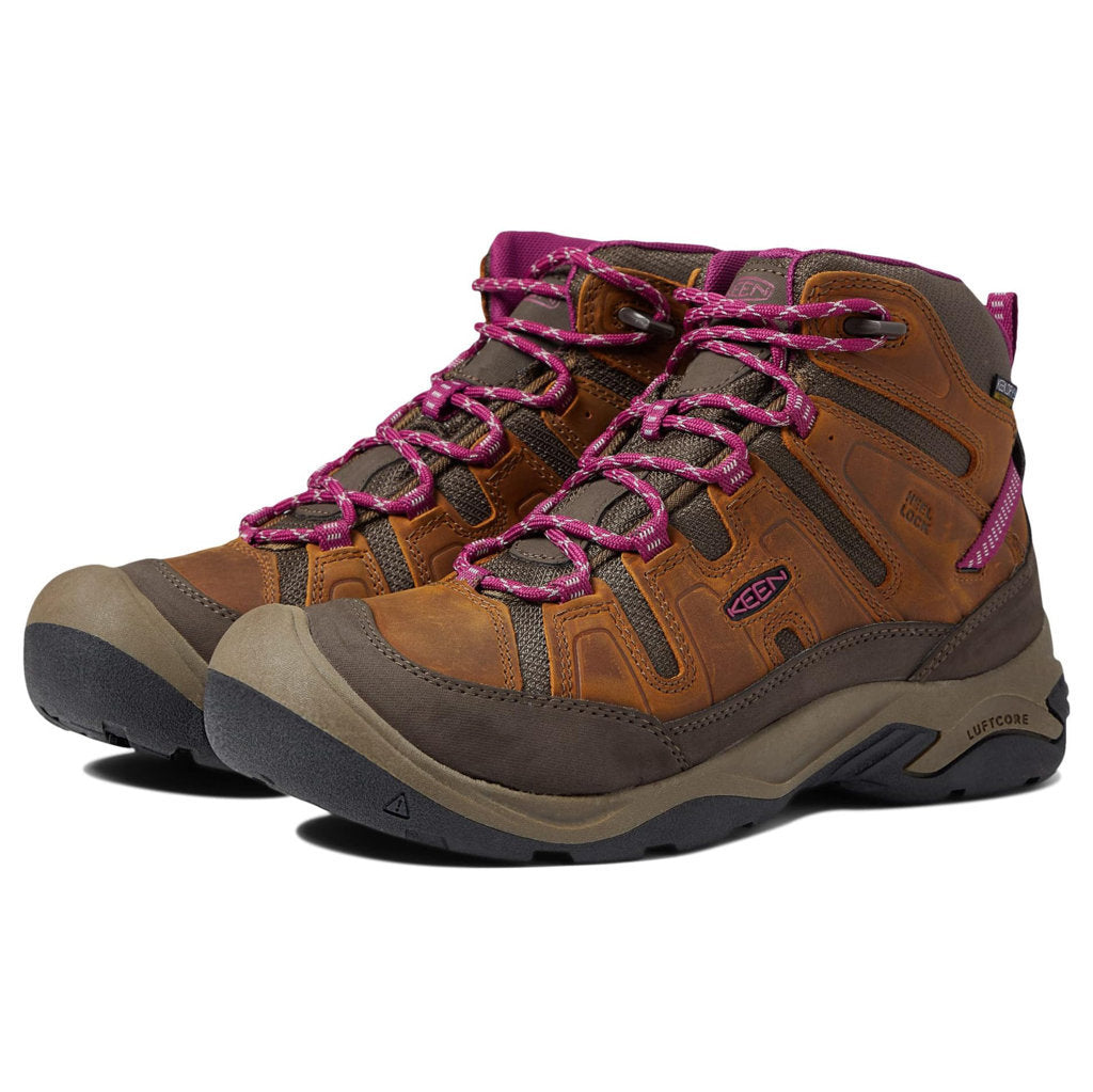 Keen Circadia Mid Leather And Mesh Women's Waterproof Hiking Boots#color_syrup boysenberry