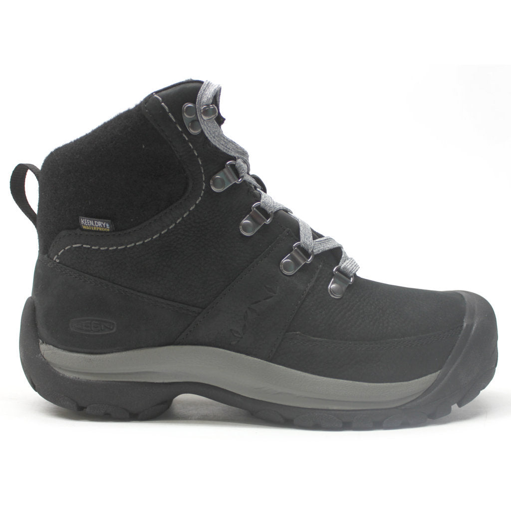 Keen Kaci III Mid Waterproof Leather & Textile Women's Snow Boots#color_black steel grey