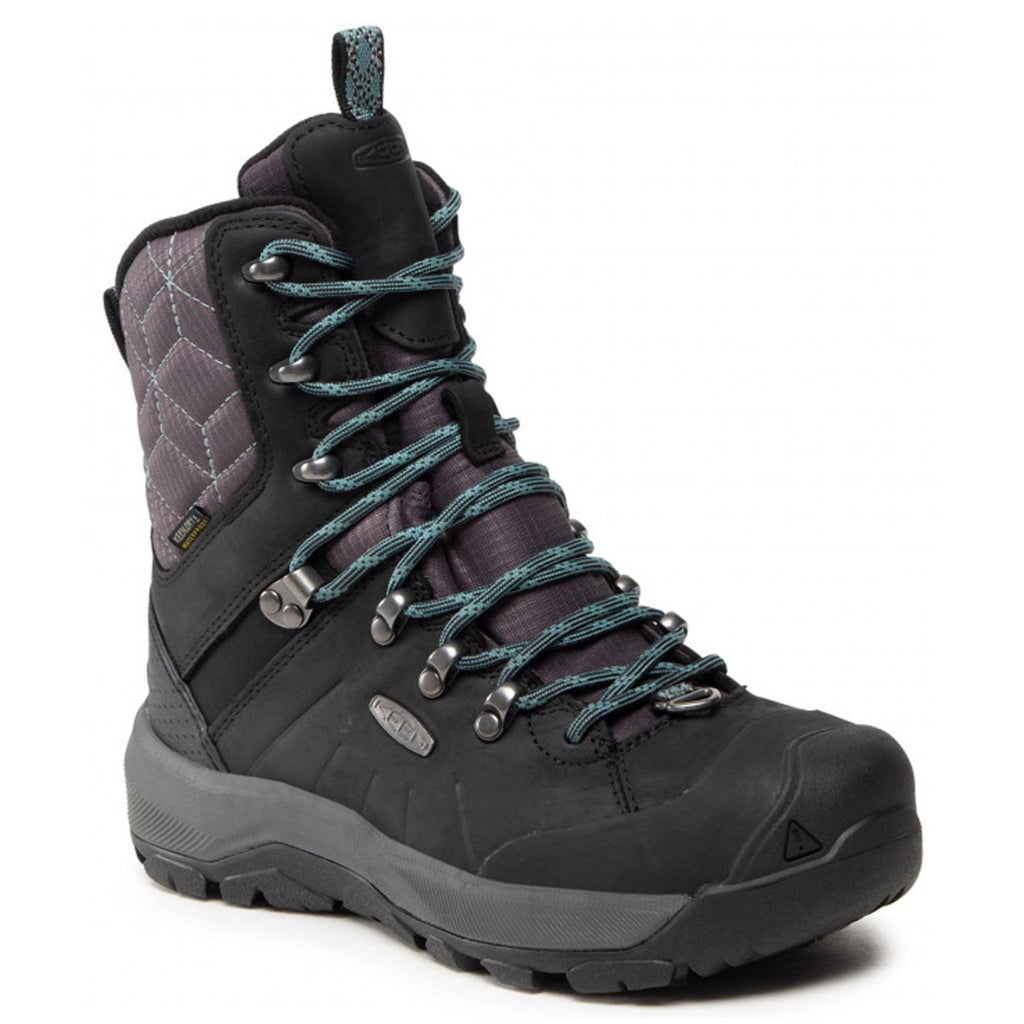 Keen Revel IV High Waterproof Leather Women's Snow Boots#color_black north atlantic