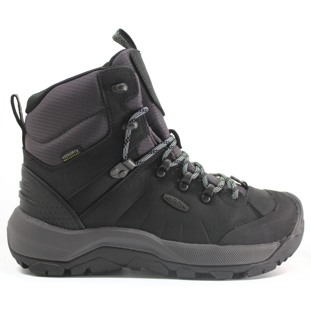 Keen Revel IV Mid Waterproof Leather Women's Snow Boots#color_black harbor grey