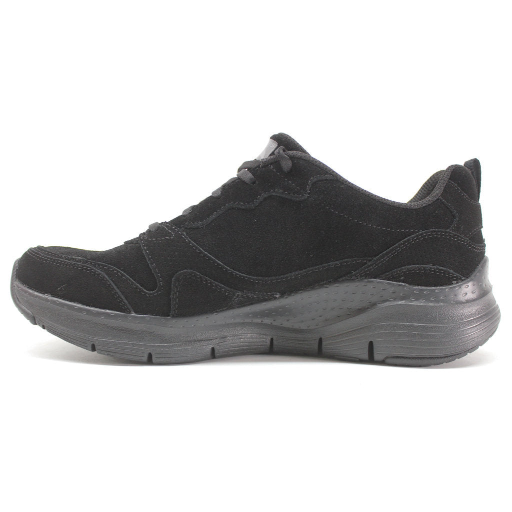 Skechers Arch Fit High Spirits Suede Leather Women's Low-Top Trainers#color_black