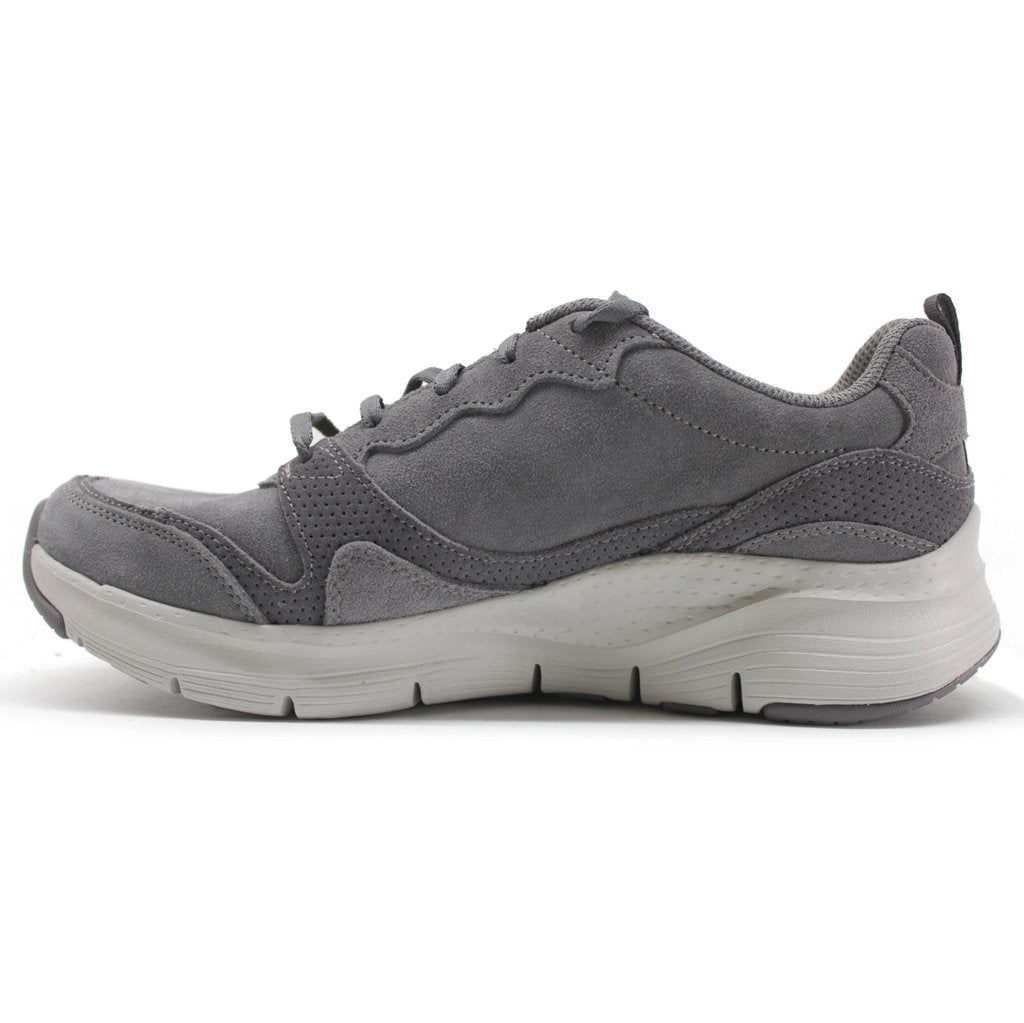 Skechers Arch Fit High Spirits Suede Leather Women's Low-Top Trainers#color_charcoal