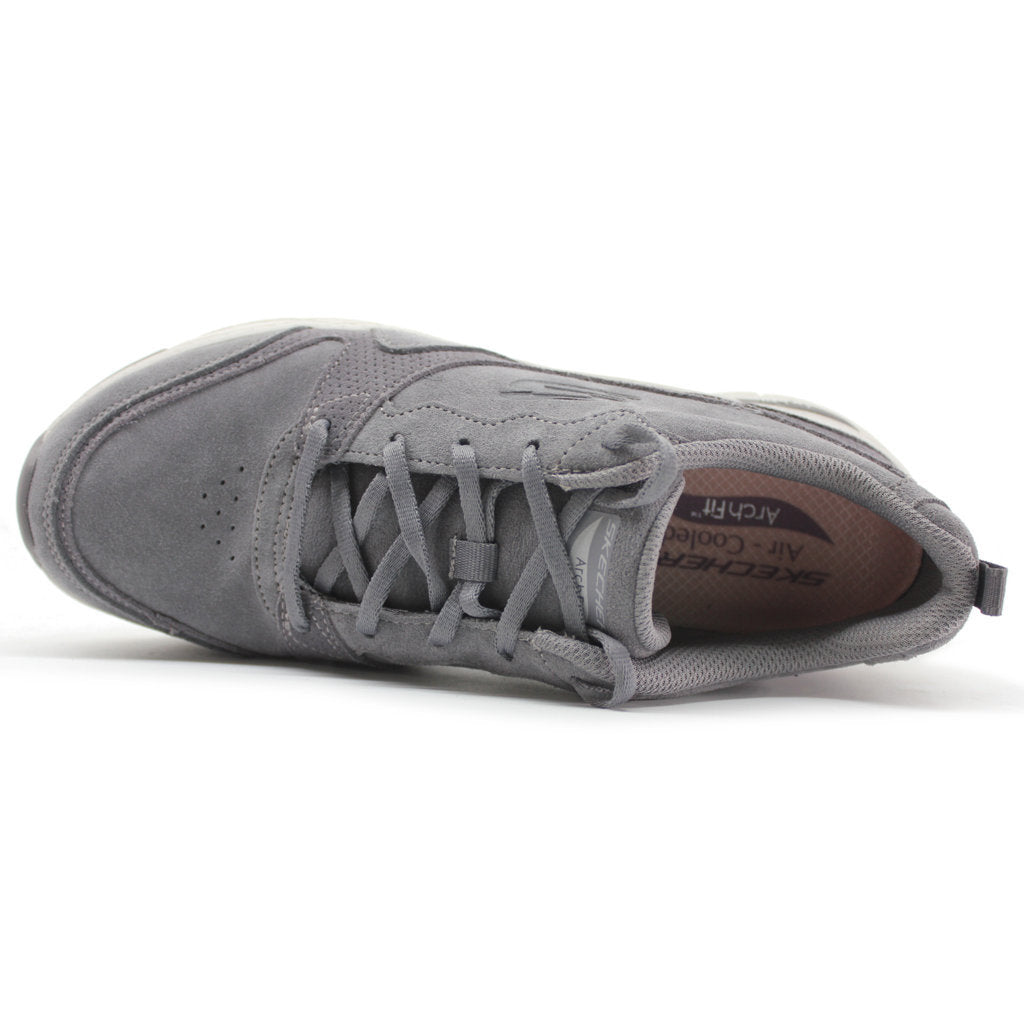 Skechers Arch Fit High Spirits Suede Leather Women's Low-Top Trainers#color_charcoal