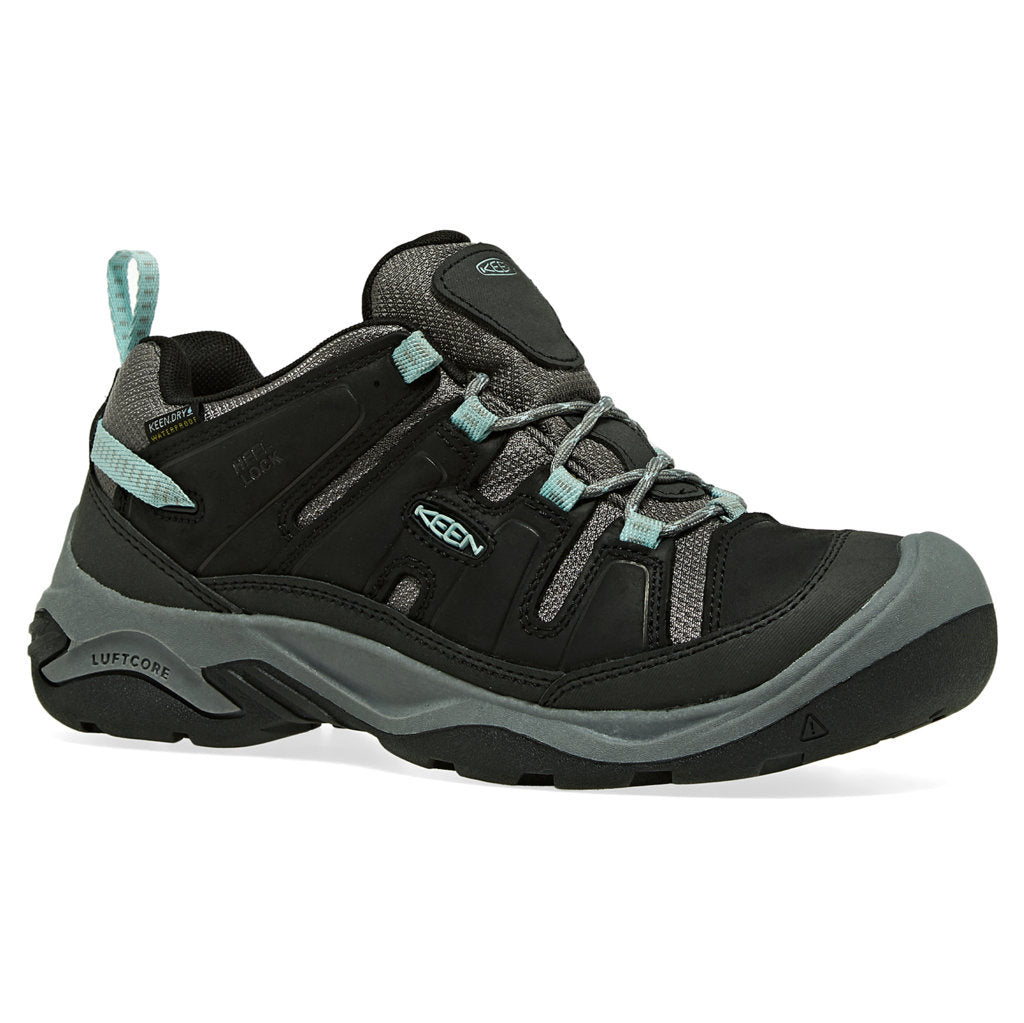 Keen Circadia Leather And Mesh Women's Waterproof Hiking Trainers#color_black cloud blue