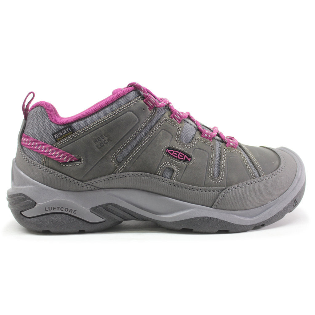 Keen Circadia Leather And Mesh Women's Waterproof Hiking Trainers#color_steel grey boysenberry