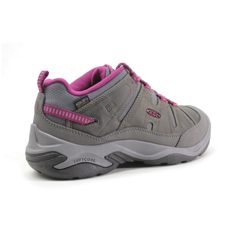 Keen Circadia Leather And Mesh Women's Waterproof Hiking Trainers#color_steel grey boysenberry