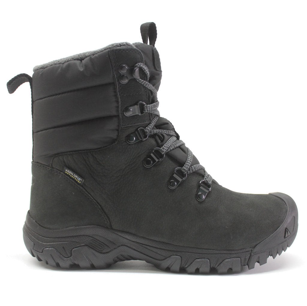 Keen Greta Leather Textile Insulated Women's Winter Hiking Boots#color_black black