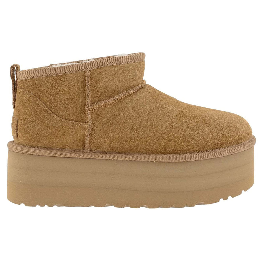 Ugg Classic Ultra Mini Platform Suede Womens Boots#color_chestnut