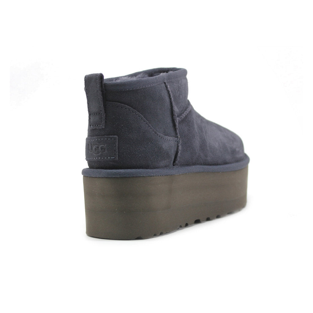 Ugg Classic Ultra Mini Platform Suede Womens Boots#color_eve blue