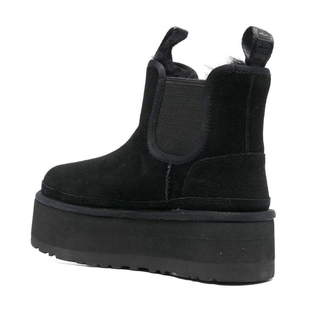 UGG Neumel Suede Sheepskin Women's Platform Chelsea Boots#color_black