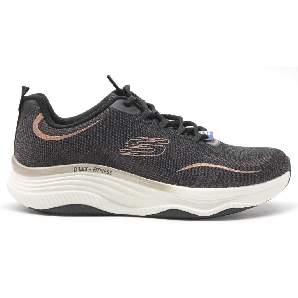 Skechers D'Lux Fitness Pure Glam Mesh Women's Low-Top Trainers#color_black rose gold
