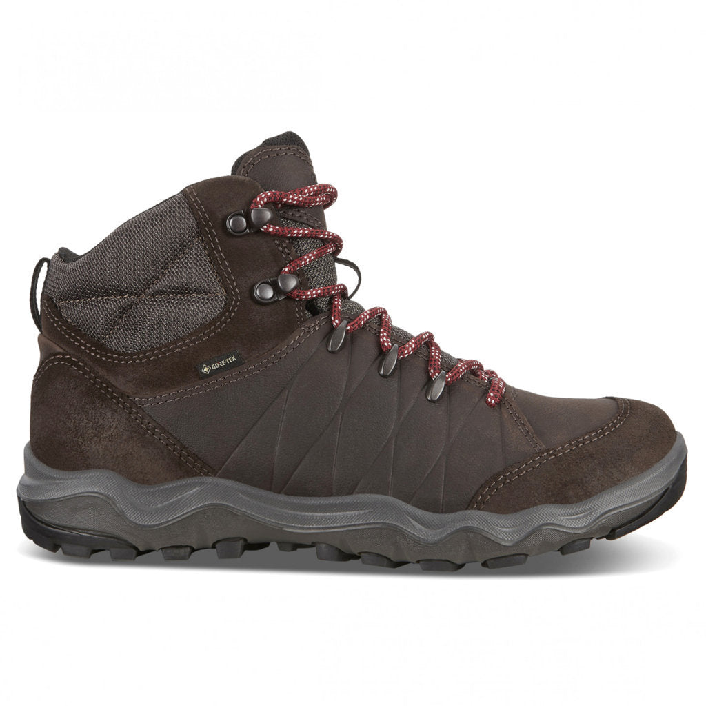Ecco Ulterra GTX Leather Textile Mens Boots#color_licorice coffee