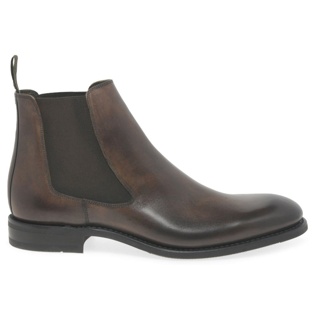 Loake Wareing Polished Leather Men's Chelsea Boots#color_dark brown