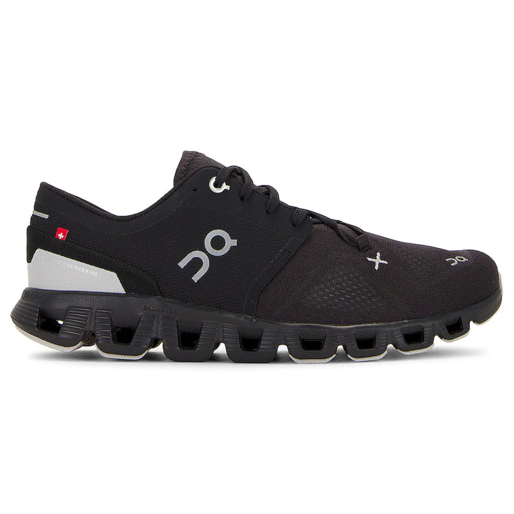 On Cloud X 3 Textile Synthetic Mens Trainers#color_black