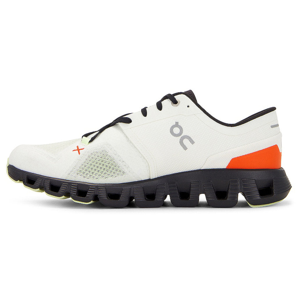 On Cloud X 3 Textile Synthetic Mens Trainers#color_ivory flame