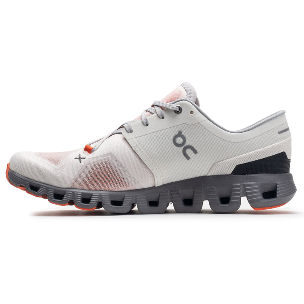 On Cloud X 3 Textile Synthetic Mens Trainers#color_ivory alloy