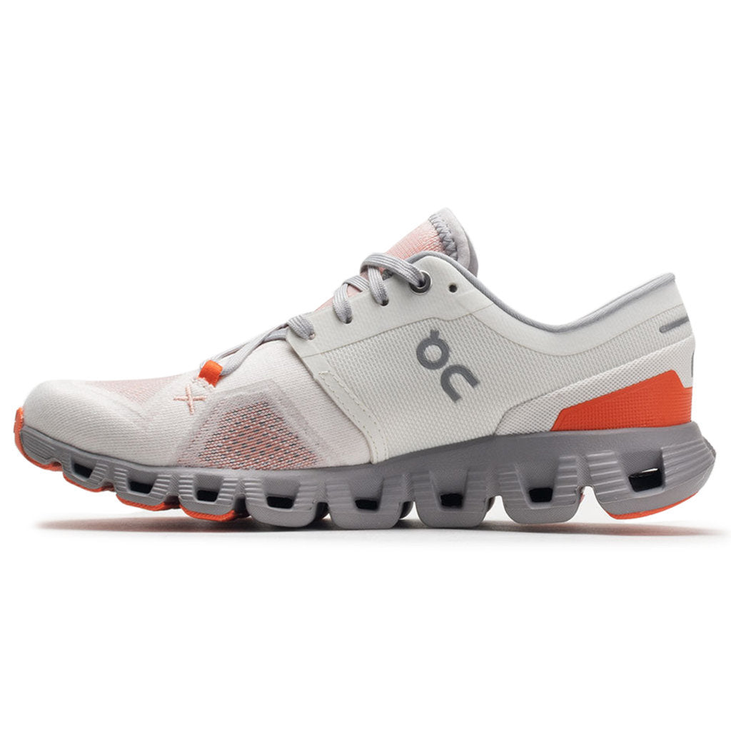 On Running Cloud X 3 Textile Women's Low-Top Trainers#color_ivory alloy