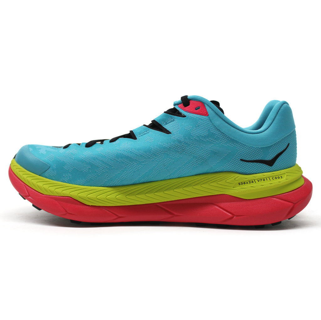Hoka One One Tecton X Mesh Women's Low-Top Trail Trainers#color_scuba blue diva pink