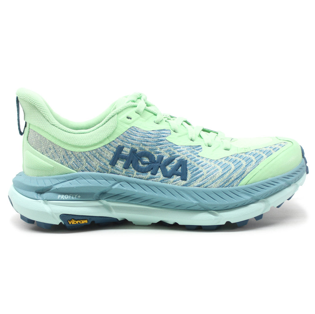 Hoka One One Mafate Speed 4 Textile Synthetic Womens Trainers#color_lime glow ocean mist