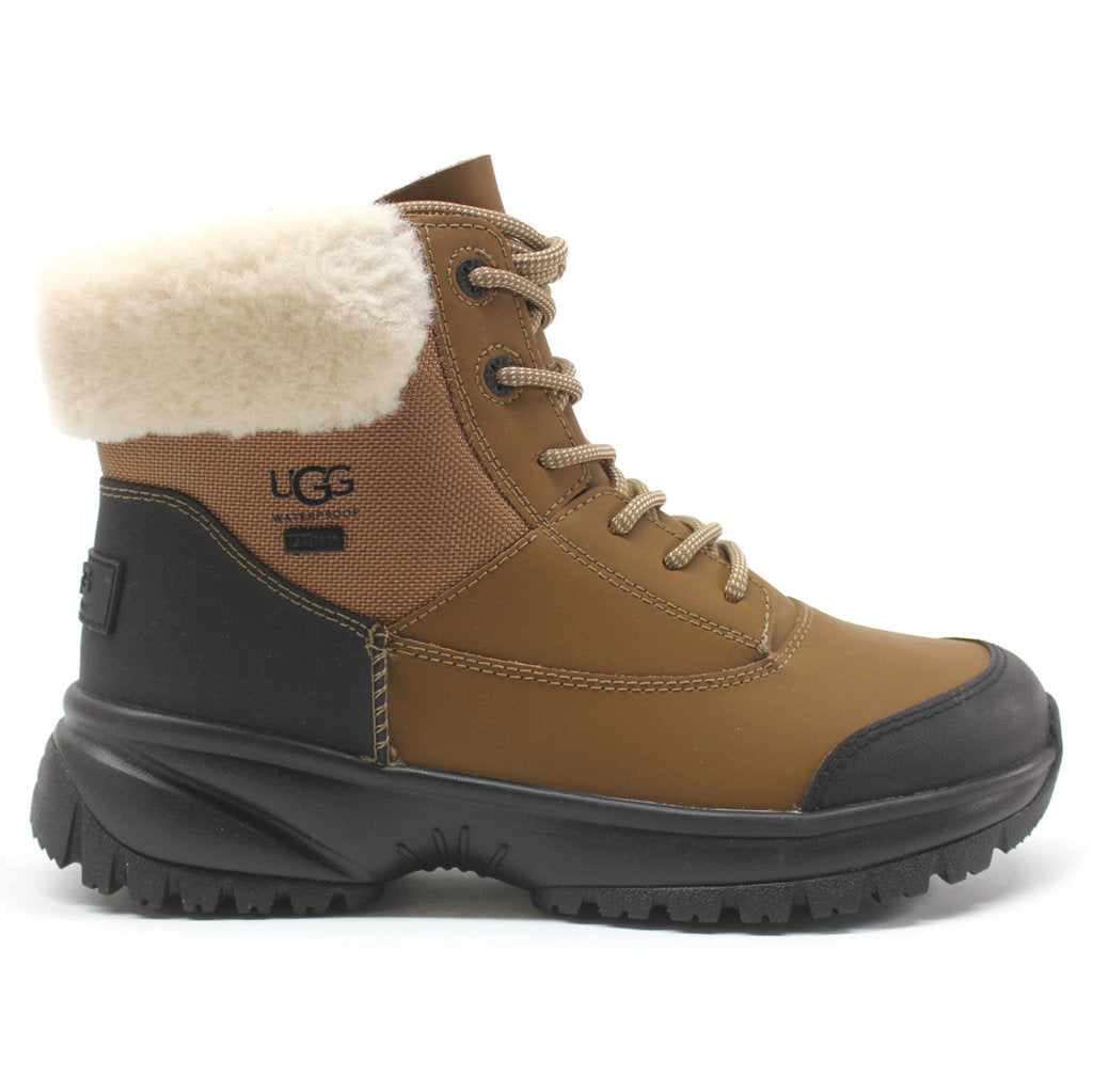 UGG Yose Fluff V2 Waterproof Leather Women's Winter Boots#color_chestnut