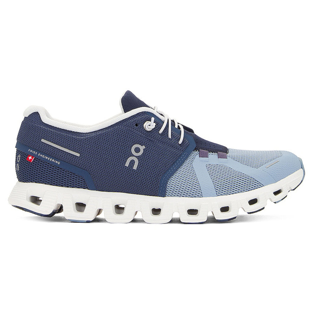 On Running Cloud 5 Fuse Textile Men's Low-Top Trainers#color_storm chambray