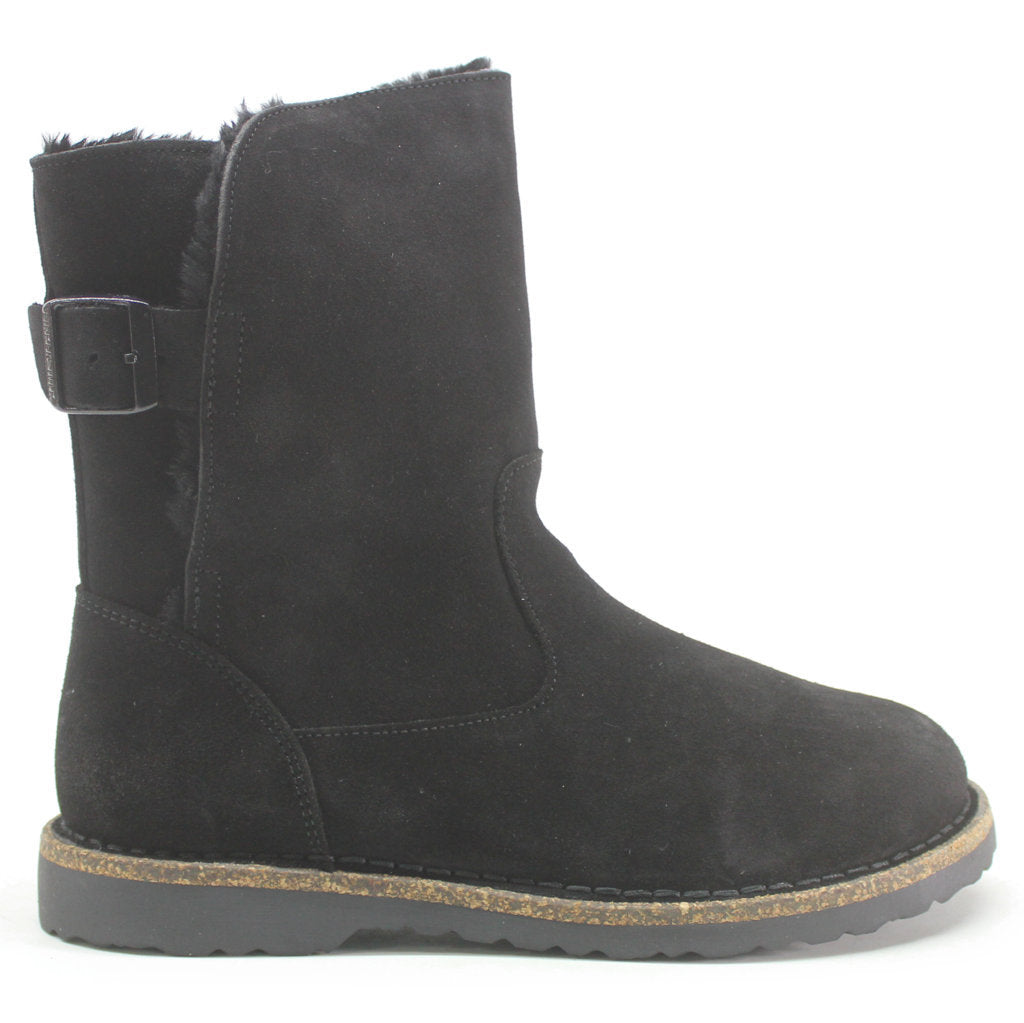 Birkenstock Uppsala Shearling Suede Leather Unisex Boots#color_black