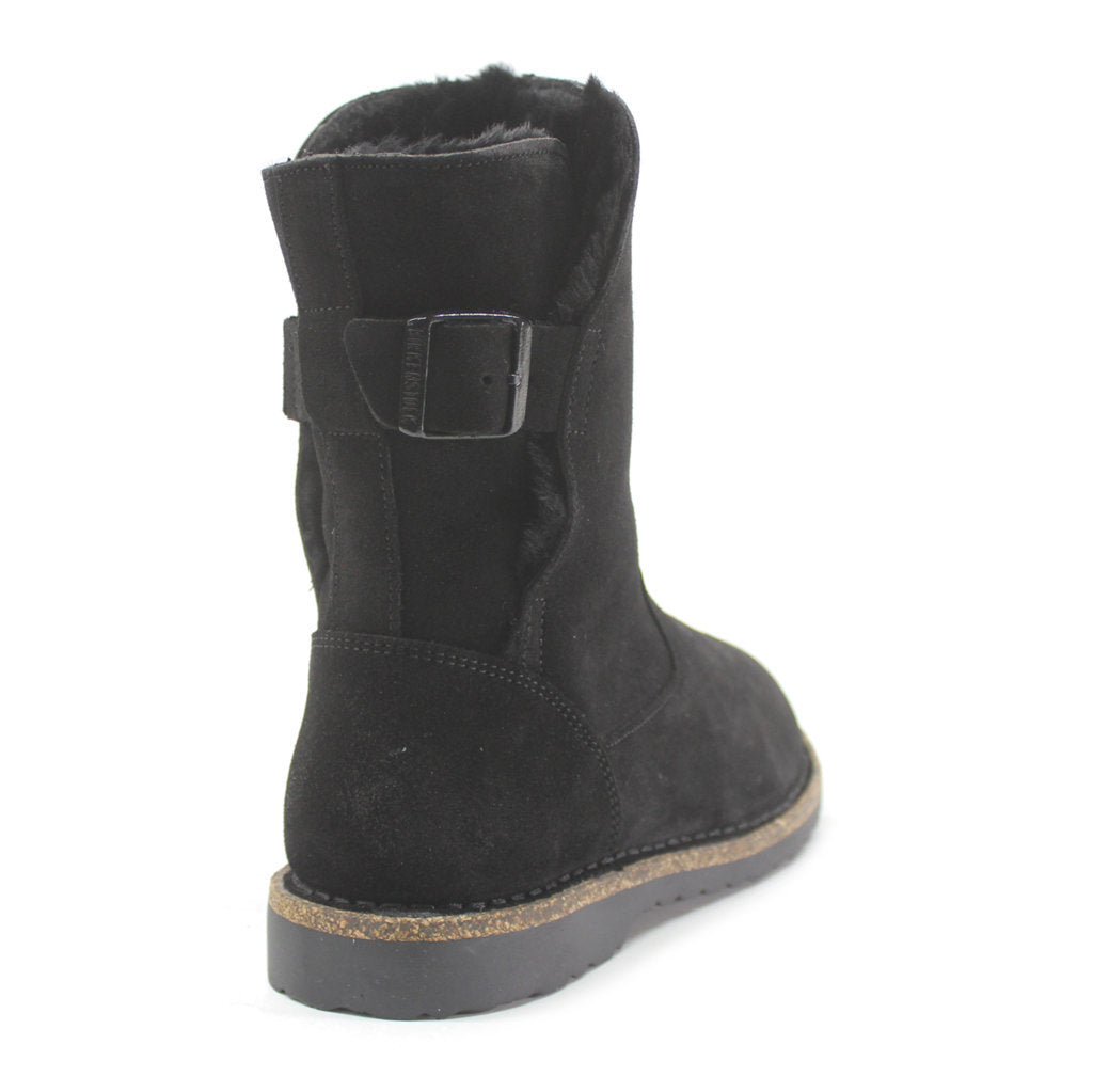 Birkenstock Uppsala Shearling Suede Leather Unisex Boots#color_black