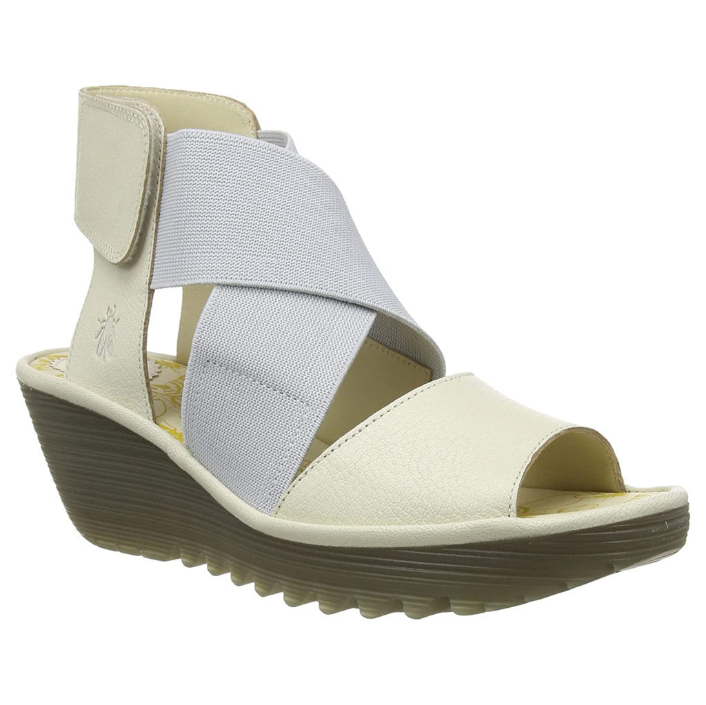 Fly London YUBA385FLY Mousse Leather Womens Sandals#color_off white