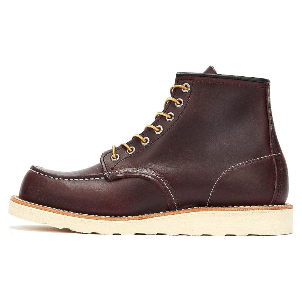 Red Wing 6 Inch Classic Moc Toe Leather Mens Boots#color_black cherry