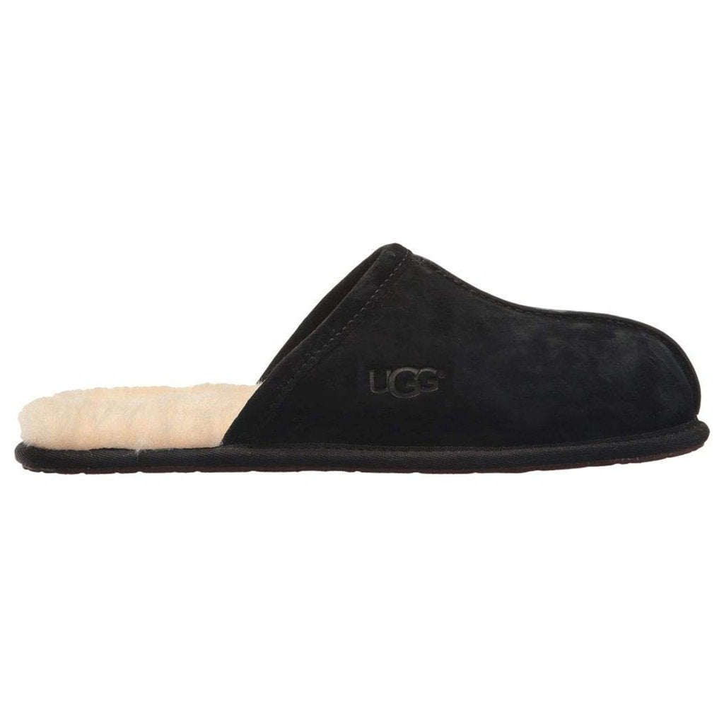 UGG Scuff Sheepskin Suede Leather Men's Slide Sandals#color_black