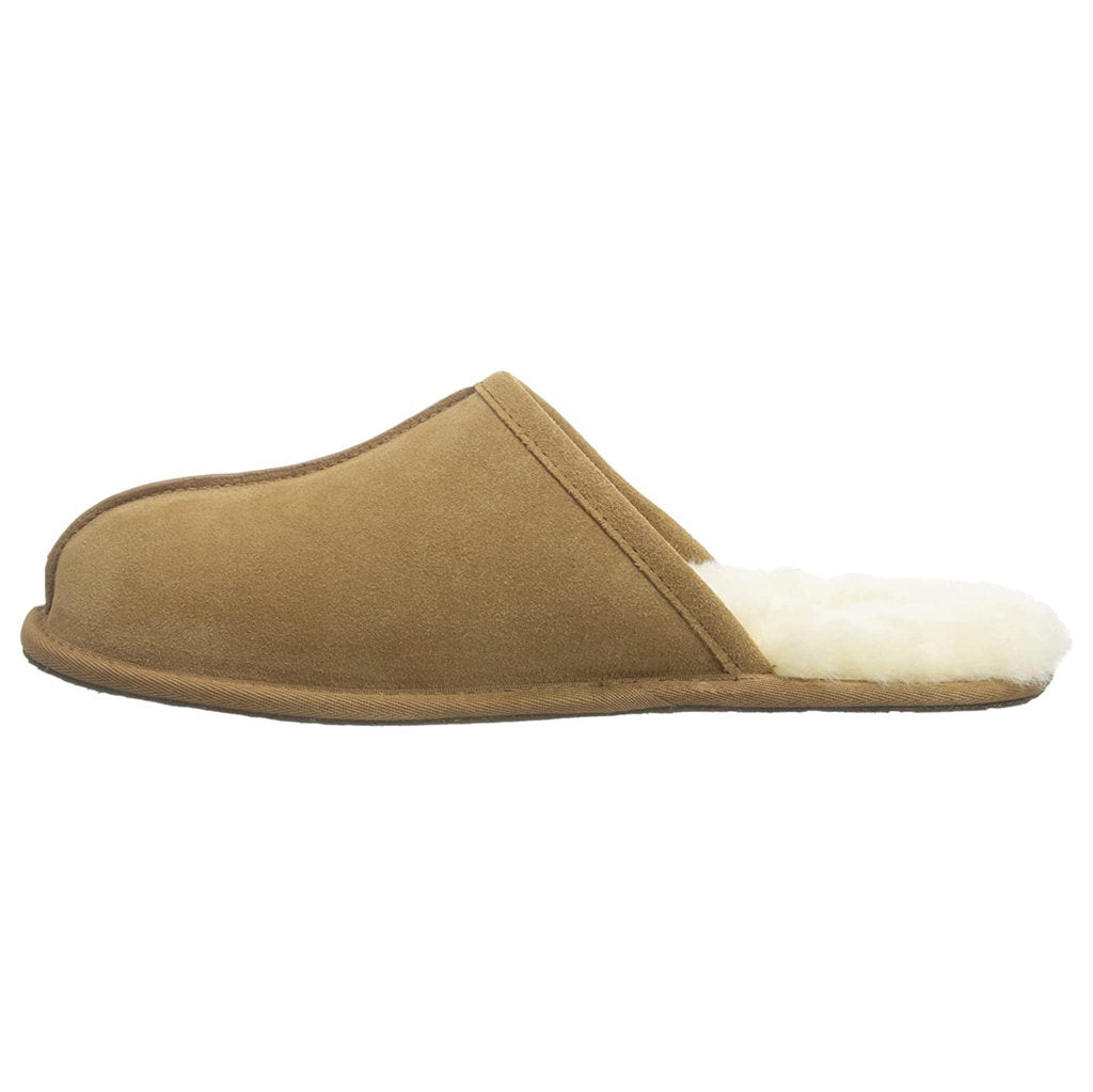 UGG Scuff Sheepskin Suede Leather Men's Slide Sandals#color_chestnut