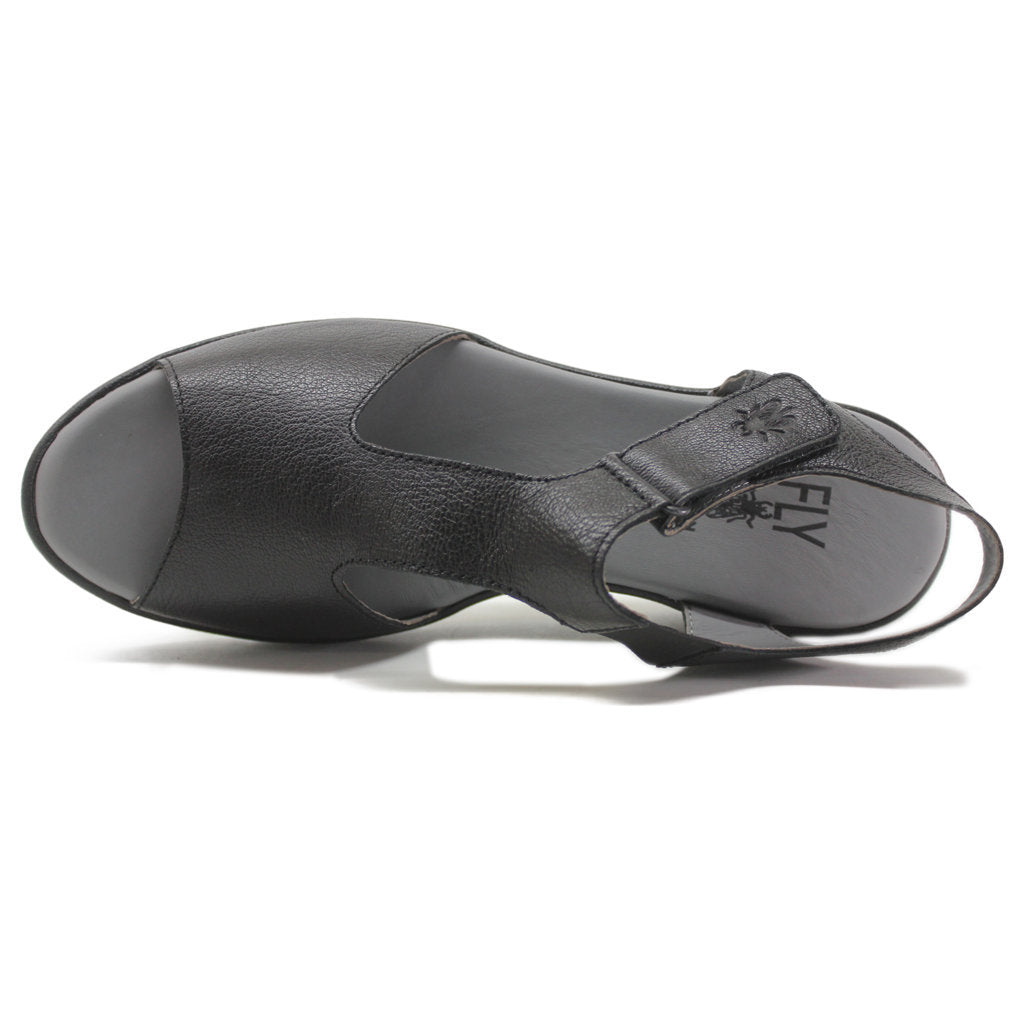 Fly London NOVA932FLY Mousse Leather Womens Sandals#color_black
