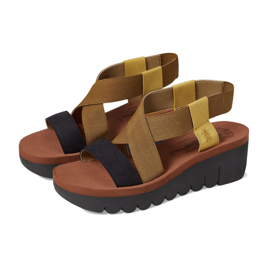 Fly London YABI922FLY Leather Womens Sandals#color_yellow camel brick