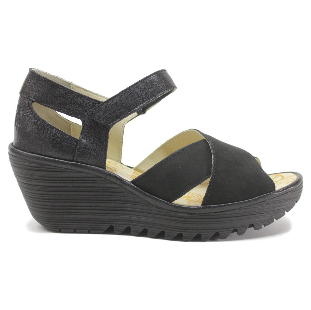 Fly London YENT365FLY Leather Womens Sandals#color_black