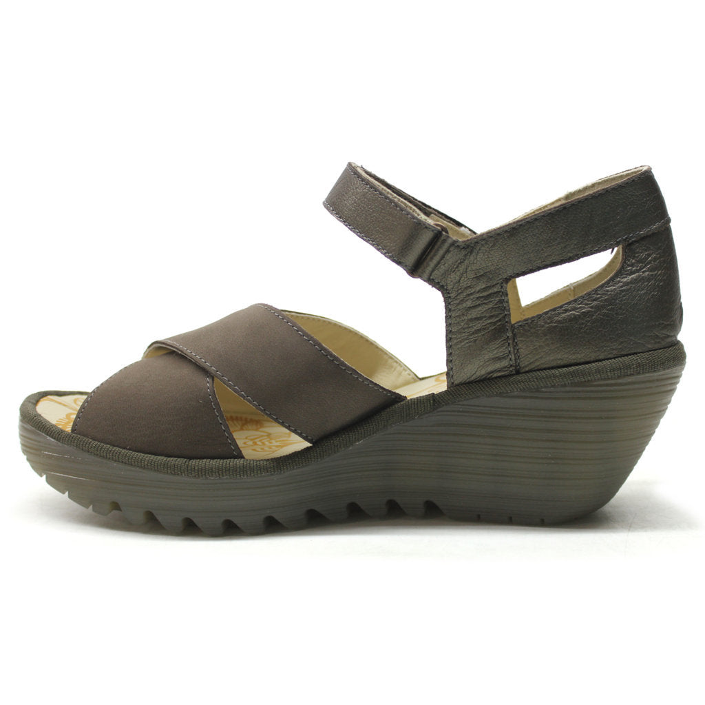 Fly London YENT365FLY Leather Womens Sandals#color_pewter