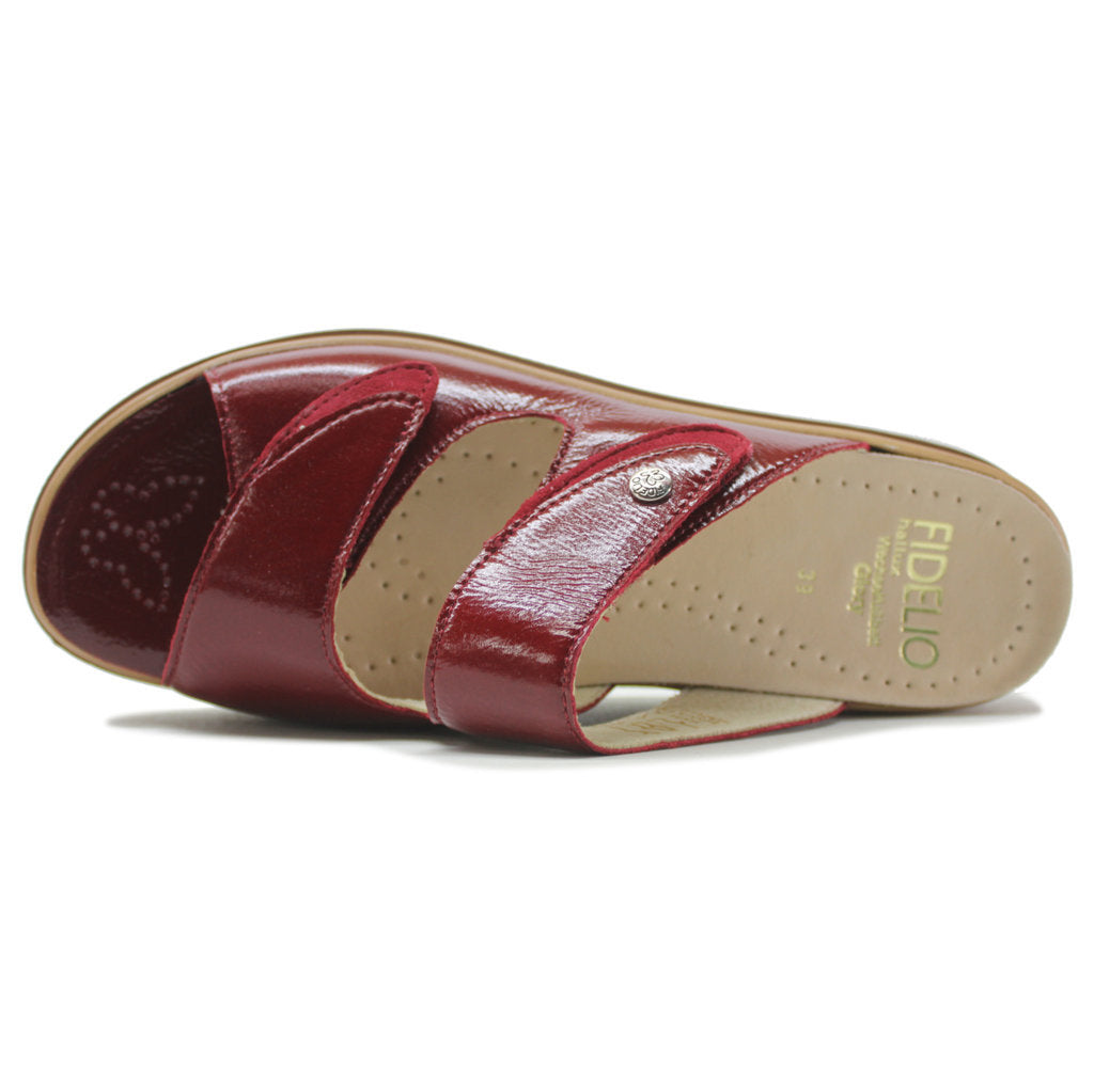Fidelio Glory Leather Women's Wedge Slip-on Sandals#color_bordo
