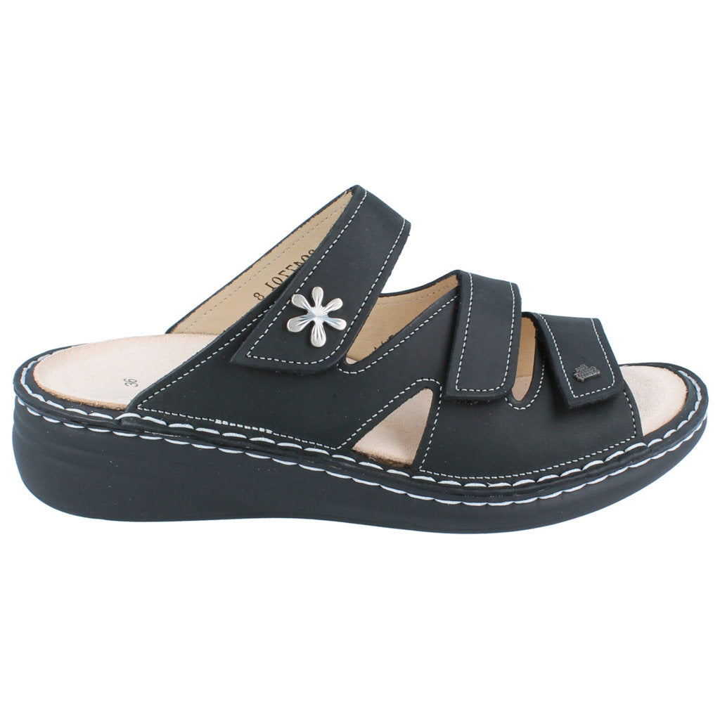 Finn Comfort Grenada Leather Women's Slip-On Sandals#color_black