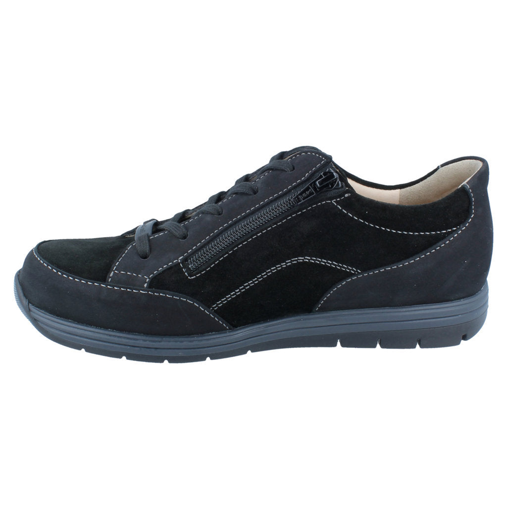 Finn Comfort Osorno Nubuck Leather Men's Wide Shoes#color_black