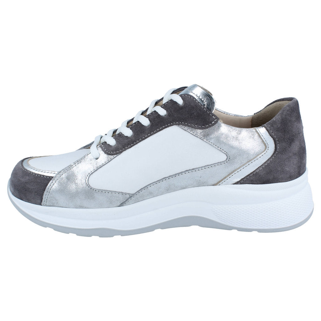 Finn Comfort Piccadilly Nubuck Leather Womens Shoes#color_mouse argento white silver