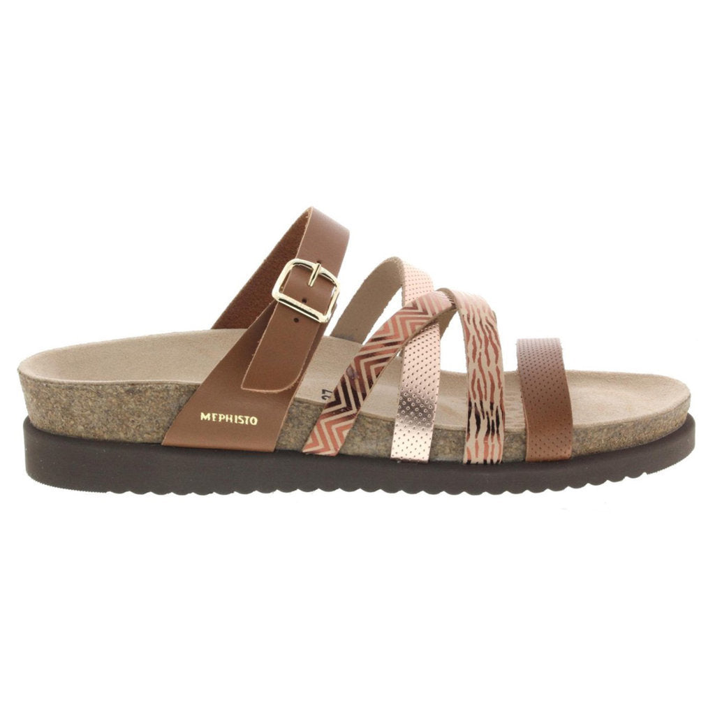 Mephisto Huleda Smooth Leather Womens Sandals#color_camel