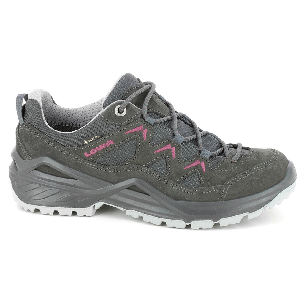 Lowa Sirkos Evo GTX Lo Suede Textile Women's Shoes#color_anthracite berry