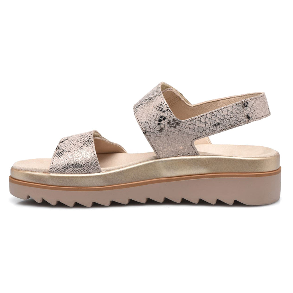 Mephisto Dominica Metallic Leather Women's Wedge Sandals#color_light taupe