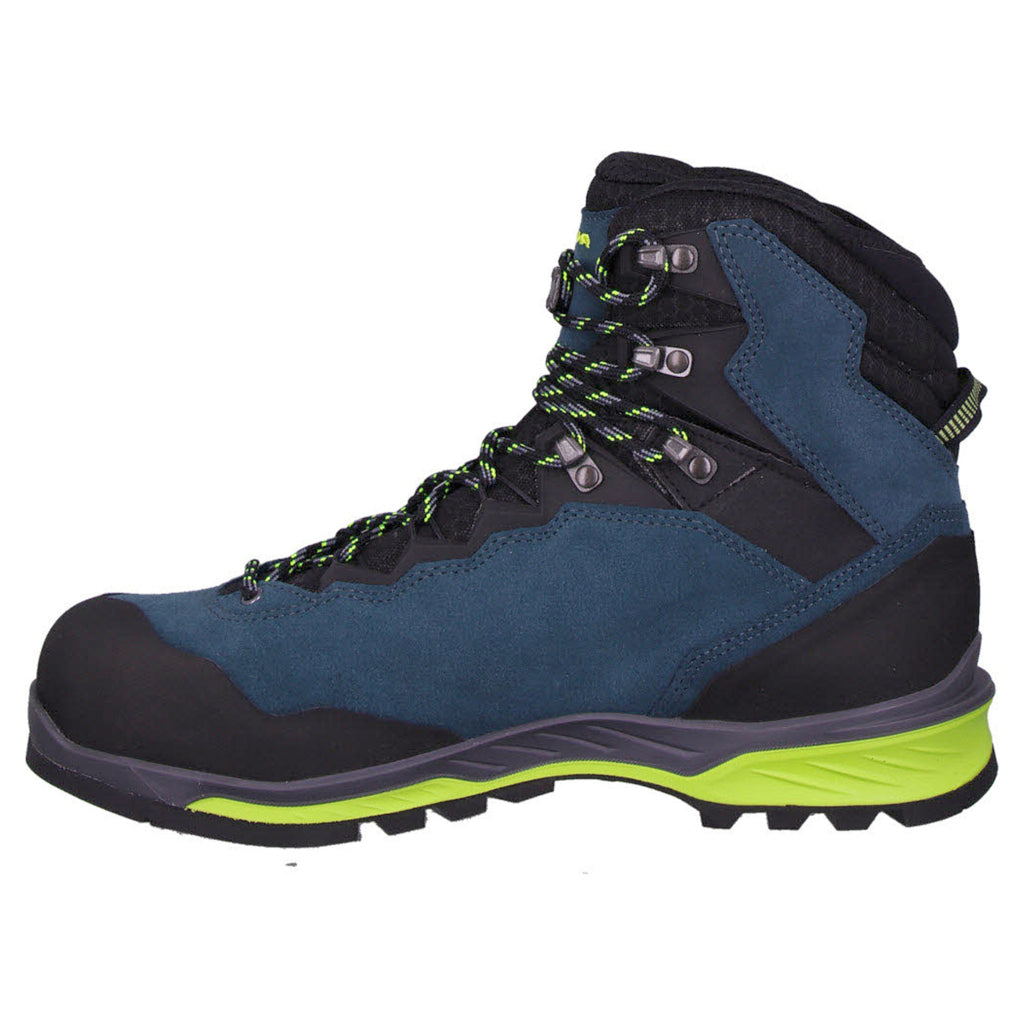 Lowa Cadin II GTX Mid High Suede Textile Men's Hiking Boots#color_steel blue lime